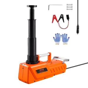 15-Ton Electric Scissor Car Jack with LED Light & Dual 12V Power