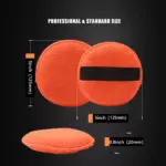 5-Inch Microfiber Wax Applicator Pads with Elastic Grip for Hand Polishing 9 63341 0b2012