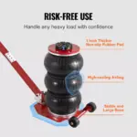 Heavy Duty Pneumatic Air Jack 3 Ton Triple Bag Quick Lift Car Jack 7 63464 a01349