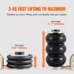 3 Ton Triple Air Bag Pneumatic Car Jack – Fast Lift Heavy Duty Garage Jack 8 63481 e96936