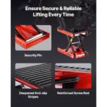1200 lb Heavy-Duty Motorcycle Lift Scissor Jack with Wide Non-Slip Deck 6 63582 e48709