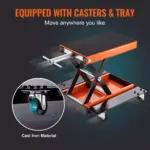 1100 lb Motorcycle Scissor Lift Jack with Dolly & Hand Crank 4 63599 730f38