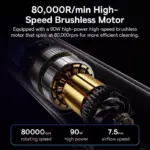 12000Pa Cordless Handheld Vacuum Cleaner for Home and Car Dual Use 6 63609 50d4df