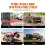 High-Strength Polyester Tow Strap Recovery Kit for Cars, Trucks & SUVs 8 63698 0685e2