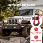 2PCS Heavy-Duty 3/4" D-Ring Shackles with Isolator & Washers for Off-Road Recovery 6 64111 6504bb