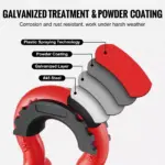2PCS Heavy-Duty 3/4" D-Ring Shackles with Isolator & Washers for Off-Road Recovery 7 64111 8a24df