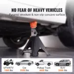 Heavy-Duty Adjustable Jack Stands 3-Ton Capacity for SUV & Pickup Truck 6 64152 f1e384