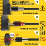 15-Piece Drill Brush Attachment Set with Extension Rod - Power Scrubber for Household Cleaning 8 64273 b87177