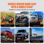 Heavy-Duty Car Tow Rope 20/30ft Recovery Strap for Off-Road Rescue 8 64413 35b896