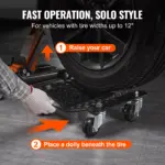 Car Tire Wheel Dolly Vehicle Skates 1500 lbs Capacity with 360° Casters 7 64464 a4e31b