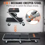 2-in-1 Z-Creeper Seat with 6 Wheels Low Profile Folding Garage Stool 5 64486 12ba1f