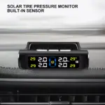 Solar Powered Car Tire Pressure Monitoring System with 4 External Sensors 7 64841 36b583