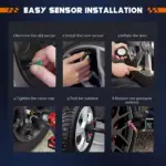 4PCS TPMS Tire Pressure Sensors 433MHz Compatible with Ford Vehicles 7 64982 8540bd