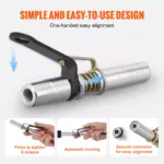 High Pressure Grease Gun Coupler 10000 PSI Quick Release NPT 1/8 Fitting 4 65105 92f277