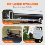 Heavy-Duty Spare Tire Carrier U-Bolt Mount – Fits 4 & 5 Lug Wheels, 160 lbs 7 65124 781b22
