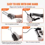 6000 PSI Heavy Duty Grease Gun with Flexible Hose – 400CC Pistol Grip Manual 7 65228 f91bd3