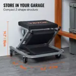 2-in-1 Rolling Mechanic Creeper and Seat, 300 lbs Capacity, Foldable & Low Profile 7 65237 437621
