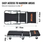 2-in-1 Rolling Mechanic Creeper and Seat, 300 lbs Capacity, Foldable & Low Profile 8 65237 86374b
