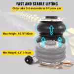 5 Ton Triple Bag Air Jack with Long Handle – Heavy Duty Pneumatic Car Lifter 4 65267 b8e9b4
