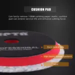 5-Inch Blue Medium Cut Wool Polishing Pad with Hook & Loop Backing for Car Buffing 7 65290 44bc57