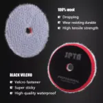 5-Inch Blue Medium Cut Wool Polishing Pad with Hook & Loop Backing for Car Buffing 4 65290 50b5ab
