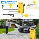 125Bar Electric High Pressure Washer with Adjustable Nozzle & Quick Connect Kit 6 65470 600a63