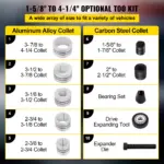 Exhaust Pipe Expander Kit 1-5/8" to 4-1/4" with 7-Piece Collet Set & Case 6 65602 ee88f5