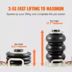 3-Ton Air Bag Jack - 5-Second Fast Lifting Car Jack for SUVs and Sedans 6 65814 3b515e