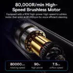 Portable Wireless Vacuum Cleaner with 12000Pa Suction for Home and Car 7 66580 4a64ce