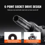 1/2" Drive Impact Socket Set – 6-Point Cr-V Steel, Easy-Read Markings, Heavy-Duty 6 66595 528064