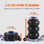 3-Ton Triple Bag Air Jack with Fast Lift & Adjustable Handle 7 66627 bf1395