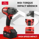 18V Lithium Battery Cordless Mid-Torque Impact Wrench for Porsche 5 67201 7f1284