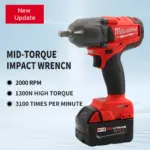 18V Lithium Battery Cordless Mid-Torque Impact Wrench for Porsche 4 67201 ed0fc1
