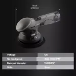 12V Cordless Dual Action Polisher Kit for Car Waxing and Polishing - Variable Speed, 2 Batteries 8 67939 77674e