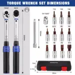 14PCS Torque Wrench Set 1/4-Inch 2-26N.m for Tesla with Quick Release Ratchet Handle 9 69034 5a4e64