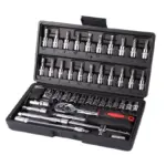 46-Piece 1/4 Inch Drive Ratchet Wrench and Socket Set with Extension Bar 3 69574-88373f.webp