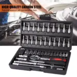 46-Piece 1/4 Inch Drive Ratchet Wrench and Socket Set with Extension Bar 4 69574 8dcbac