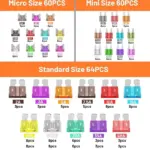 180-Piece Mixed Automotive Fuse Kit – Micro, Mini & Standard Blade Fuses 5 70656 c10f4f