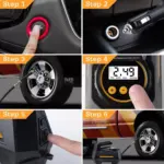 Portable Car Tire Inflator Electric Air Compressor Pump with LED & Pressure Gauge 6 70794 3da6db