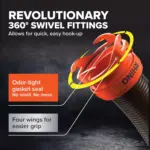 20' RV Sewer Hose Kit with 4-in-1 Adapter & Clear Elbow 6 70796 c4f208