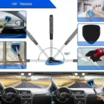 Telescopic Car Windshield Cleaner with Microfiber Pad and Detail Brush 7 70828 304446