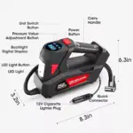120W Portable Handheld Car Tire Inflator Pump with LED Light and Digital Display 7 72052 141eb0