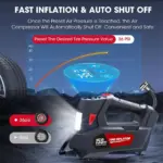 120W Portable Handheld Car Tire Inflator Pump with LED Light and Digital Display 5 72052 d7cebe