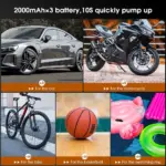 Wireless Mini Auto Tire Pump 9 72075 9d61f1