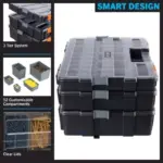 3-in-1 Stacking Portable Tool Chest Organizer with Customizable Compartments 6 72486 c07393