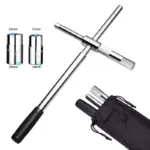 25" Universal Telescoping Tire Lug Nut Wrench with Dual Sockets and Storage Bag 4 75499 557675