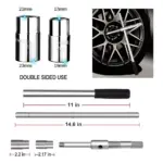 25" Universal Telescoping Tire Lug Nut Wrench with Dual Sockets and Storage Bag 6 75499 9542f2