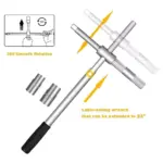 25" Universal Telescoping Tire Lug Nut Wrench with Dual Sockets and Storage Bag 5 75499 f0bd81