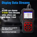 Universal OBD2 Scanner Code Reader: Red AT500 for Safe Driving & Diagnostics 8 75547 16068f