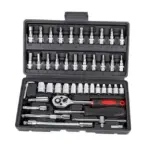 Professional 46-Piece Car Repair Hand Tool Set - Multifunction Ratchet Wrench and Tire Removal Kit 5 75632 be7300